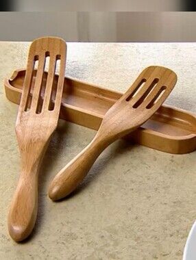 Mad Hungry 3-Piece Bamboo Slotted Spurtles Set with Stand